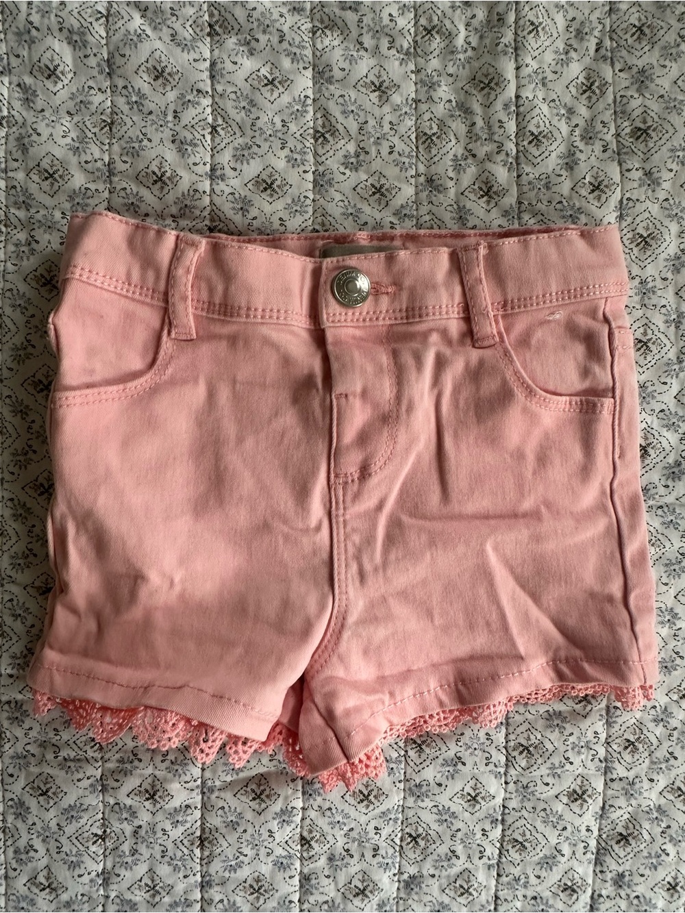 Primark Pink Lace-Trim Pull-On Shorts